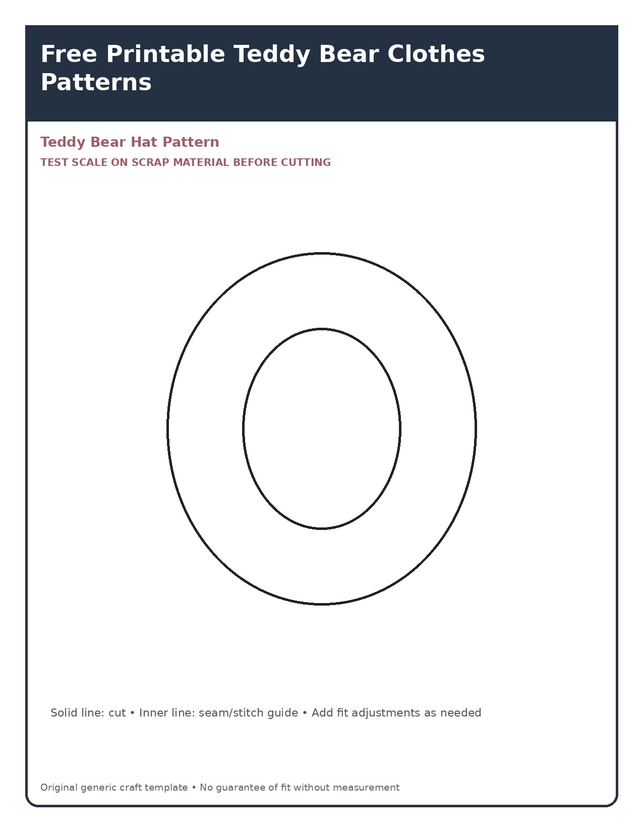 Teddy Bear Hat Pattern