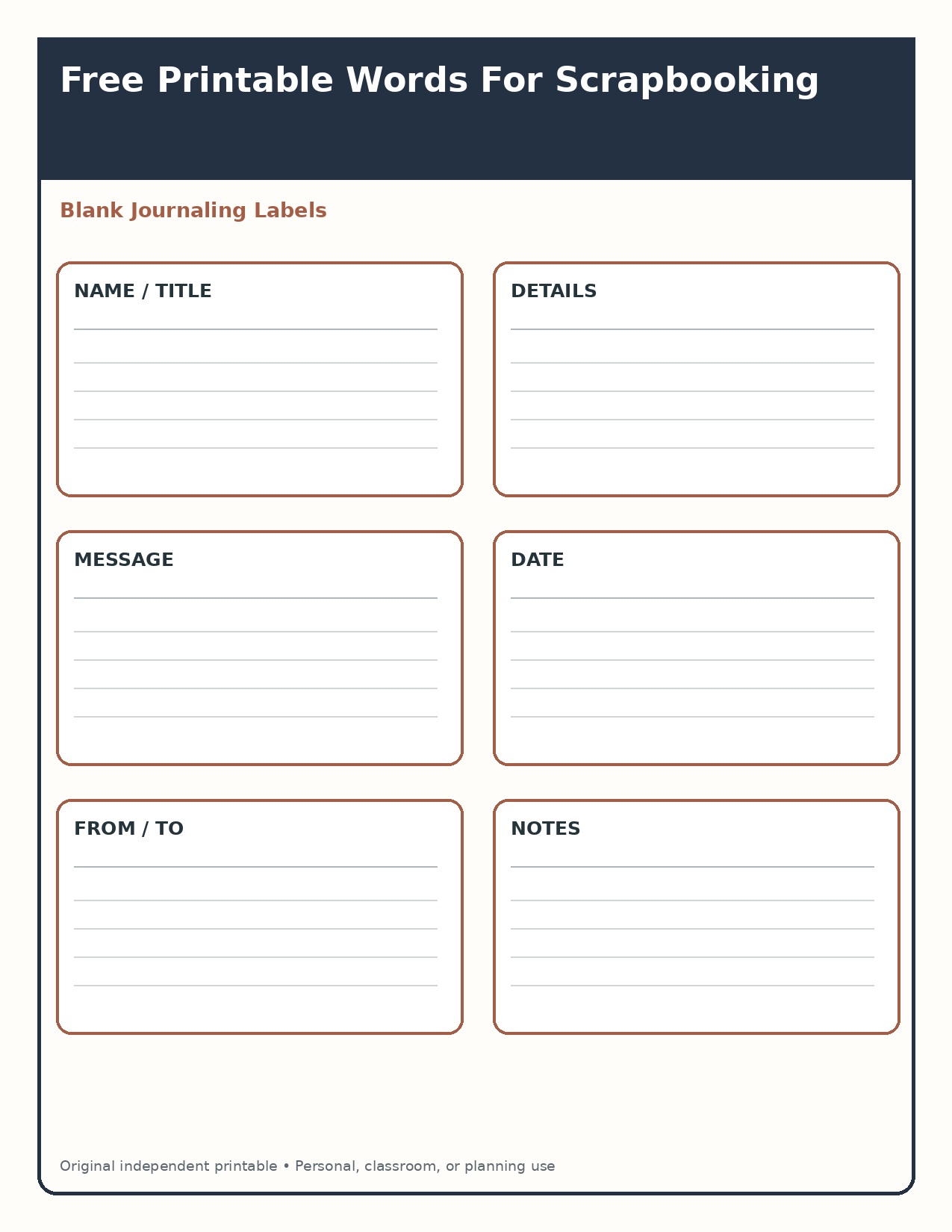 Blank Journaling Labels
