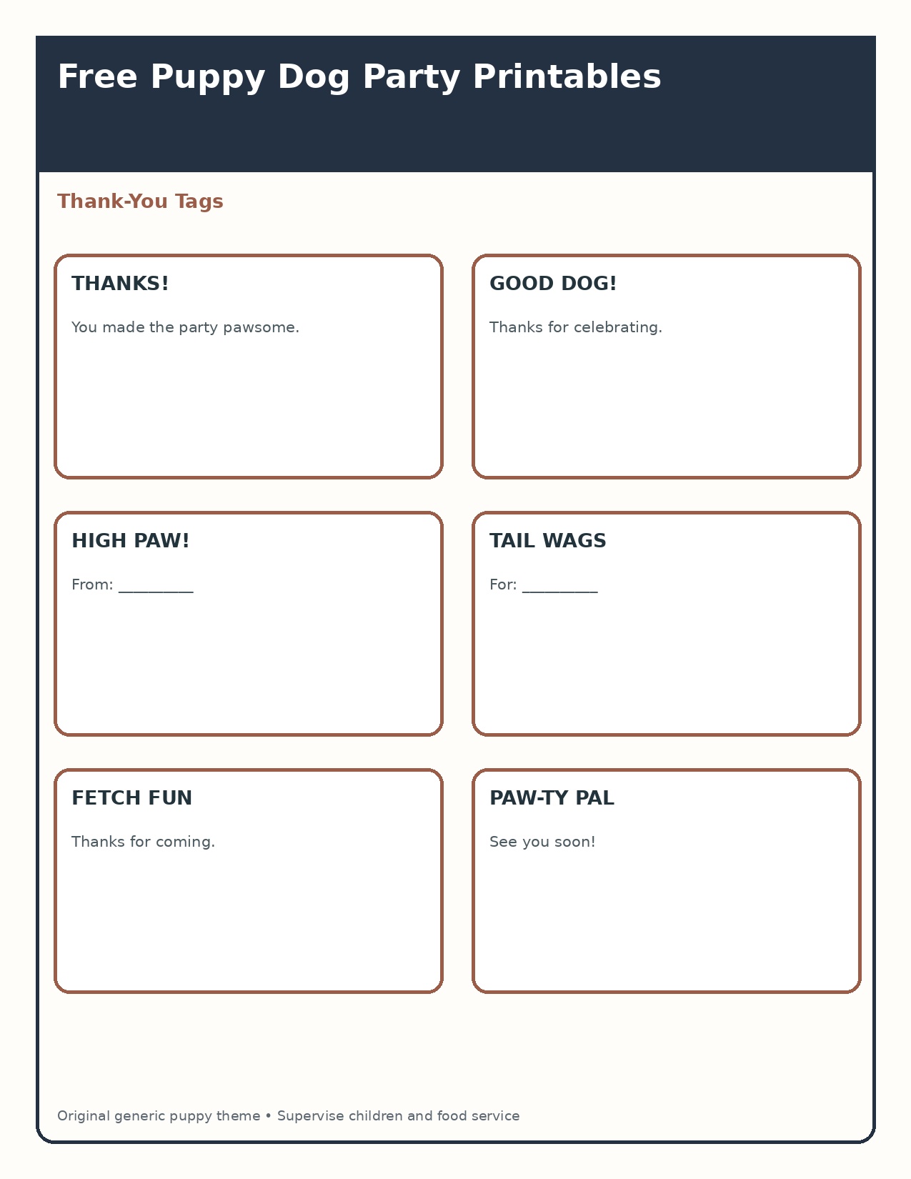 Puppy Thank-You Tags