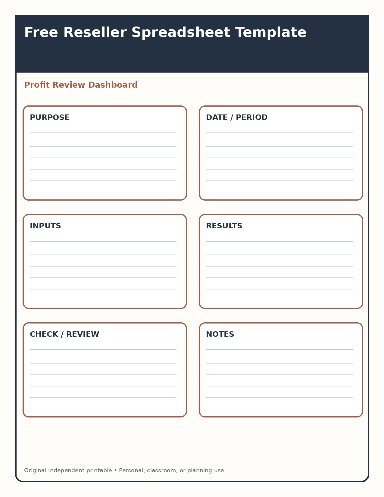 Profit Review Dashboard