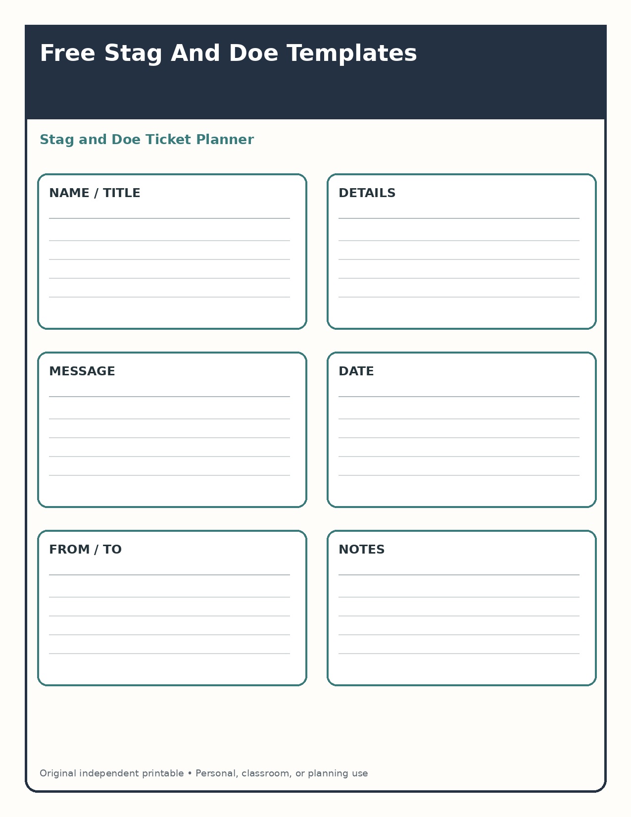 Stag and Doe Ticket Planner