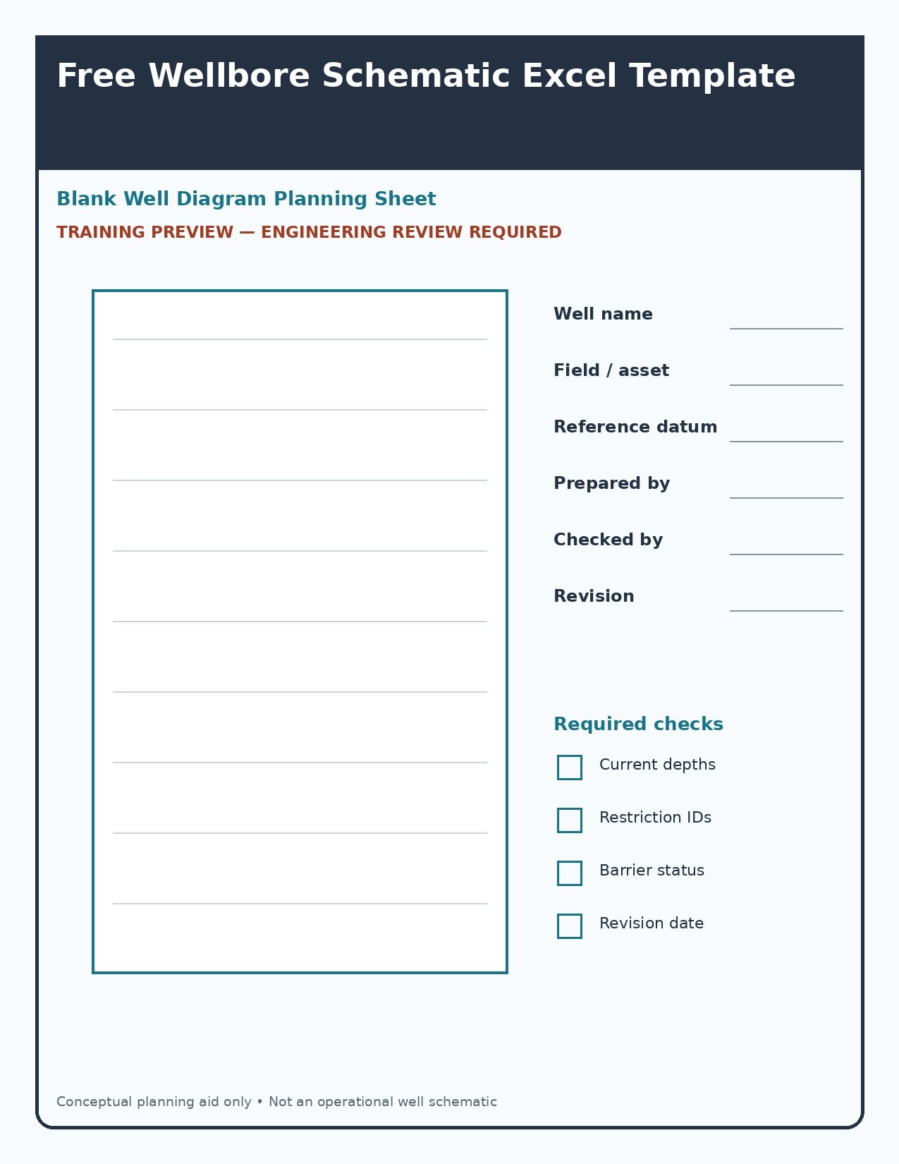 Blank well diagram planning sheet