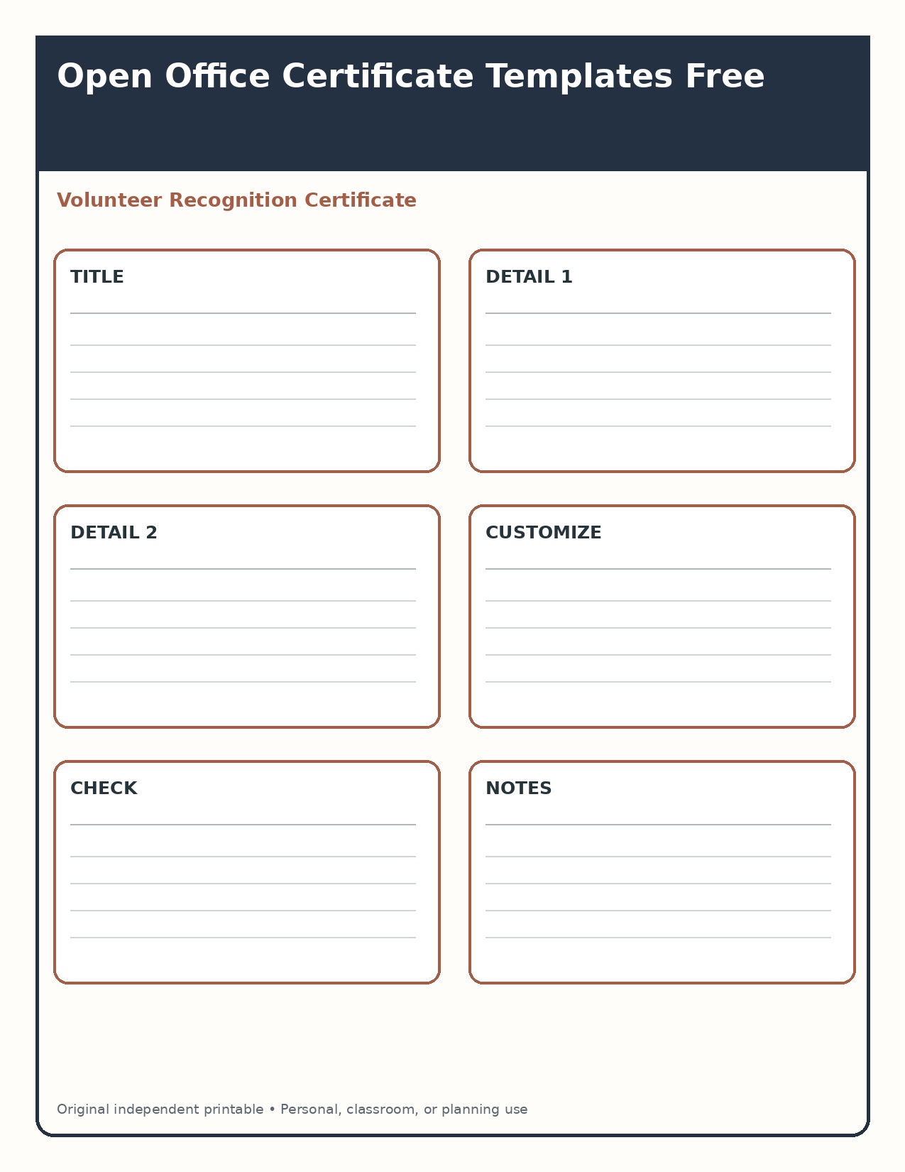Volunteer Recognition Certificate